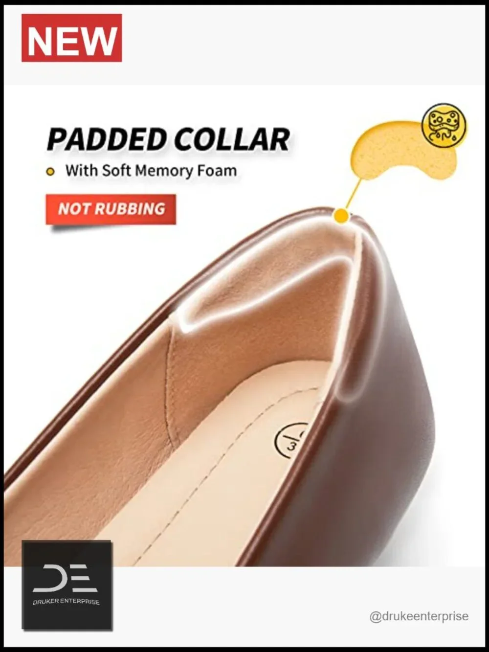 Faux Suede Crimped Ballet Flats Memory Foam Insole Lightweight Comfort Shoes